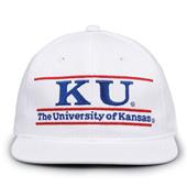 G230 The Game Kansas Jayhawks White Retro Bar Throwback Cap