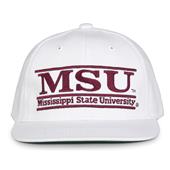 G230 The Game Mississippi State Bulldogs White Retro Bar Throwback Cap