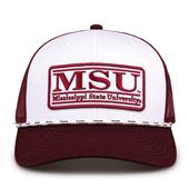 G452R The Game Mississippi State Bulldogs Rope Trucker With Bar Patch Cap G452r