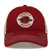 G880 The Game Arkansas Razorbacks Soft Mesh Trucker With Frayed Patch Cap