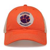 G880 The Game Clemson Tigers Soft Mesh Trucker With Frayed Patch Cap