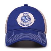 G880 The Game Duke Blue Devils Soft Mesh Trucker With Frayed Patch Cap