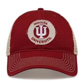 G880 The Game Indiana Hoosiers Soft Mesh Trucker With Frayed Patch Cap