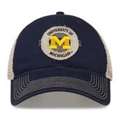 G880 The Game Michigan Wolverines Soft Mesh Trucker With Frayed Patch Cap