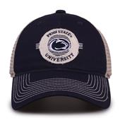 G880 The Game Penn State Nittany Lions Soft Mesh Trucker With Frayed Patch Cap