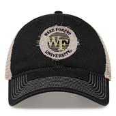 G880 The Game Wake Forest Demon Deacons Soft Mesh Trucker With Frayed Patch Cap