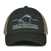 G180 The Game Tulane Green Wave Relaxed Trucker Mesh Split Bar Cap