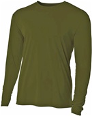 A4 Cooling Performance Youth Long Sleeve Crew MILITARY GREEN Primary