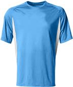 A4 Youth Cooling Performance Color Blocked Crew Tee LIGHT BLUE/WHITE Primary