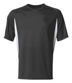 A4 Youth Cooling Performance Color Blocked Crew Tee BLACK/WHITE Primary