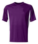 A4 Youth Cooling Performance Color Blocked Crew Tee PURPLE/WHITE Primary