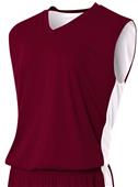 A4 Youth Reversible Moisture Mgmt Muscle Jerseys Outside: MAROON, Inside: WHITE Primary