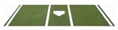 6' X 12' Batter's Box Turf Mat with Home Plate Baseball