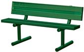 Gill 4' Dark Green Aluminum Portable Tennis Bench with Back 74041C15