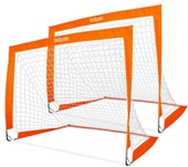 GoSports Team Tone 4 ftx3 ft Portable Soccer Goals for Kids - Set of 2 Pop Up Nets for Backyard