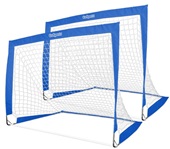 GoSports Team Tone 4 ftx3 ft Portable Soccer Goals for Kids - Set of 2 Pop Up Nets for Backyard