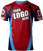 Custom All Sport Jersey - Sublimated "Wavepoint" Cool Performance Unisex Crew Tee