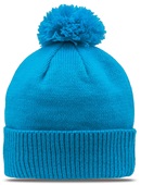 Contrast Trim Roll Up Beanie w/Pom (Cameo,Jade,Stone,Gumdrop,Lime,Sunglow,Teal,Ivory)