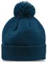 Contrast Trim Roll Up Beanie w/Pom (Cameo,Jade,Stone,Gumdrop,Lime,Sunglow,Teal,Ivory)