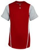 Adult/Youth 2-Button, 2-Color Short Sleeve Baseball Jersey