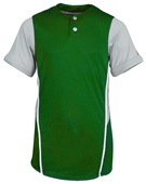 Adult/Youth 2-Button Colorblock Baseball Jersey (BK,Sky,Gold,Forest,Red,Royal,Purple,Navy)