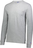 Adult 90% Cotton Long Sleeve T Shirt (Athletic Heather,Charcoal,Red)