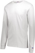 Russell Adult 90% Cotton Long Sleeve T Shirt (Heather,Black,Charcoal,Navy,Royal,Red,White)