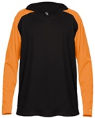 Youth Hoodie Long Sleeve, Contrasting Sleeves T Shirt (Black,Graphite,Navy,Royal) BK/SO - BLACK/SAFETY ORANGE Primary