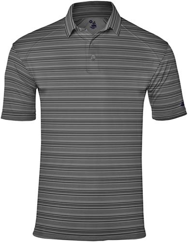 Adult Horizontal Stripe Polo Shirt (Silver,Red,Royal,Navy,Graphite,Black). Printing is available for this item.