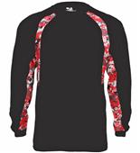 Adult Digital Hook Long Sleeve T Shirt (Black,Forest,Graphite,Navy,Red,Royal,WT)