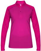 Womens 1/4 Zip Long Sleeve Pullover Shirt (BK,Forest,Graphite,Pink,Navy,Red,Royal