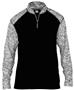 Adult (AM, AS, AXS)  Sport Blend 1/4 Zip Long Sleeve Pullover Shirt BK/BKBL - BLACK/BLACK BLEND Primary
