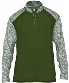 Adult (AM, AS, AXS)  Sport Blend 1/4 Zip Long Sleeve Pullover Shirt FS/FSBL - FOREST/FOREST BLEND Primary