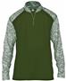 Adult (AM, AS, AXS)  Sport Blend 1/4 Zip Long Sleeve Pullover Shirt FS/FSBL - FOREST/FOREST BLEND Primary