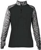 Womens Loose-Fit Blend 1/4 Zip Pullover Long Sleeve Shirt (Black,Forest,Graphite,Navy,Red,Royal)