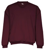 Badger Mens Microfiber Pullover V-Neck Windshirt (Maroon)