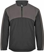  Mens 1/4 Zip Rip Stop Jacket (Black,Graphite,Navy,Red,Royal)