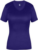 Womens Ultra-Soft Fitted Volleyball Jersey (Black,Sky,Graphite,Pink,Navy,Purple,Red,Royal,Silver,WT) PURPLE Primary