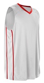 Adult & Youth Sleeveless Basketball Jersey (18-Colors) WHITE/SCARLET Primary