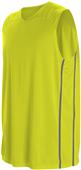 Adult & Youth Sleeveless Basketball Jersey (18-Colors) ELECTRIC YELLOW/CHARCOAL Primary