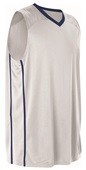 Womens NFHL-Legal Sleeveless Basketball Jersey (14-Colors) WHITE/NAVY Primary