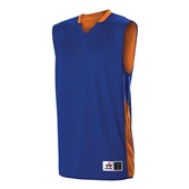 Adult Single Ply Reversible Basketball Jersey (A3XL - Red or Orange) Outside: ROYAL, Inside: BURNT ORANGE Primary