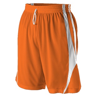 Adult Reversible Basketball Shorts 8"-10" "No Pockets" (Burnt Orange & Charcoal)