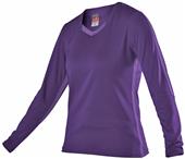 Womens/ Girls Long Sleeve Volleyball Jersey (Black,Forest,Maroon,Navy,Purple,Royal,Red,White) PURPLE Primary