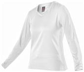 Womens/ Girls Long Sleeve Volleyball Jersey (Black,Forest,Maroon,Navy,Purple,Royal,Red,White) WHITE Primary