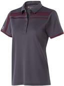 Womens 5-Button Polo Shirt (Carbon, with Blue,Yellow,Forest,Lime,Maroon,Navy,Purple,White)