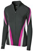 Womens Inside Pockets Full Zip Jacket (WS,WM - Black,Red Graphite,Silver) BLACK/SILVER/POWER PINK Primary