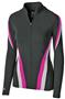 Womens Inside Pockets Full Zip Jacket (Black,Forest,Navy,Red) BLACK/SILVER/POWER PINK Primary
