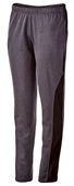 Womens Zippered Tapered Leg Heathered Pants (Black or Navy)