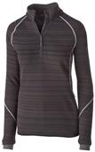 Womens Zip Pockets 1/4 Zip Tonal Pullover (Black,Carbon,Navy,Royal,Red,White)